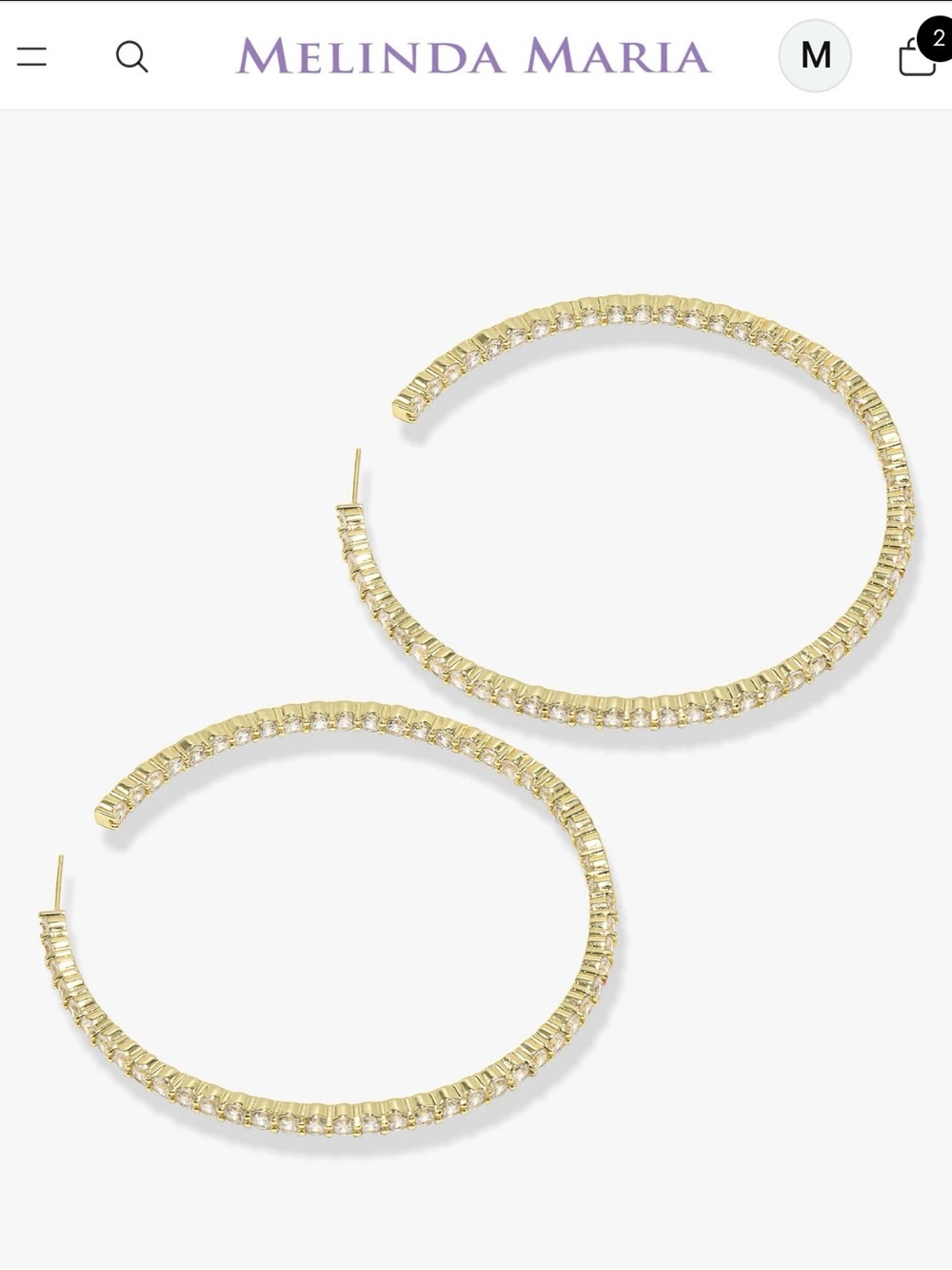 Melinda Maria 3 inch Heiress Hoops-Brand New